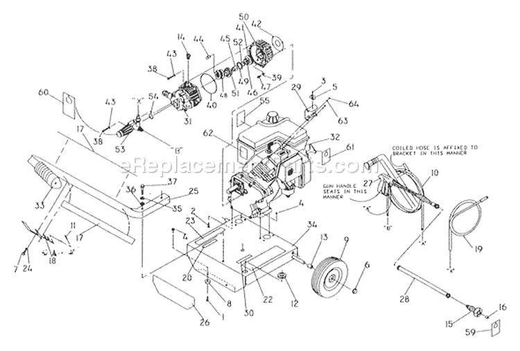Page A Diagram and Parts List for 0502-0  Briggs and Stratton Pressure Washer